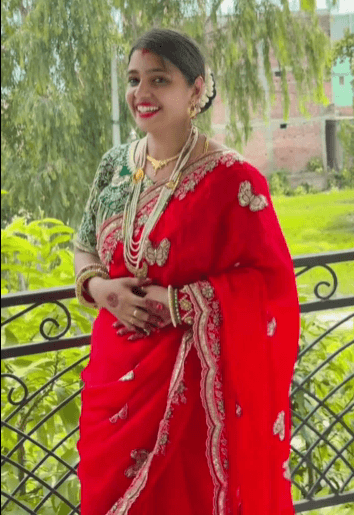 Red Saree Viral for Teej Embroidered Saree 2