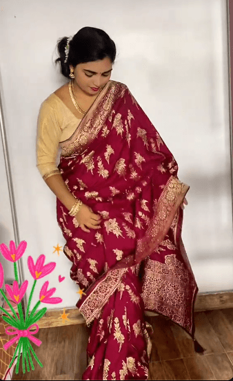 Dola Silk Pure Zari Saree With Exclusive Zari Weaving All Over Nepal