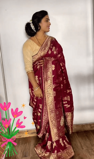 Dola Silk Pure Zari Saree With Exclusive Zari Weaving All Over Nepal 3
