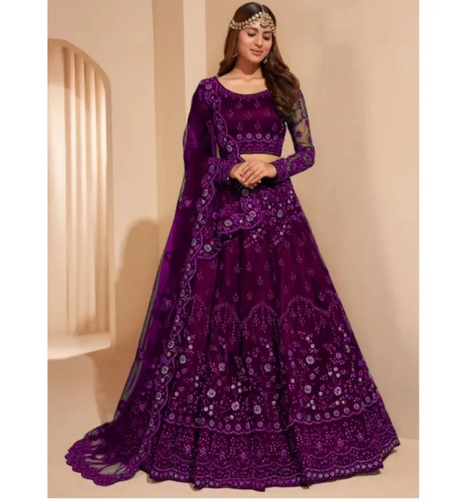 Semi Stitched Lehenga Choli in Purple Color 1