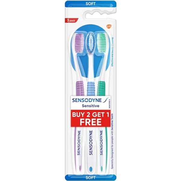Sensodyne Toothbrush 3 pieces ,Buy 2 Get 1 free 1