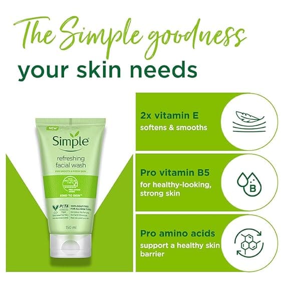 Simple Kind To Skin Refreshing Facial Wash 150 ml 2