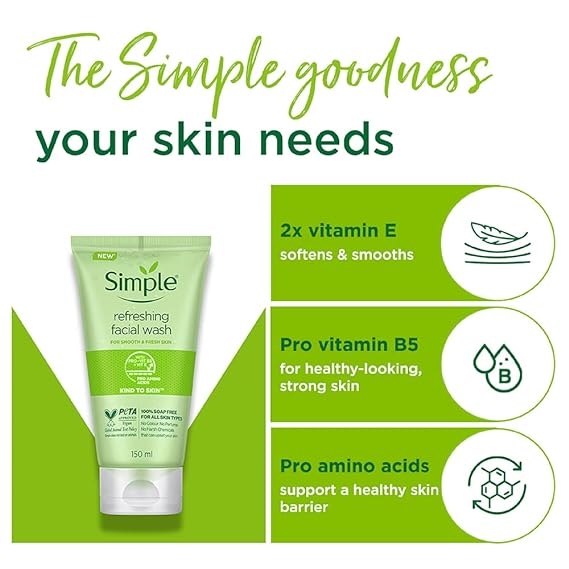 Simple Kind To Skin Refreshing Facial Wash 150 ml 3