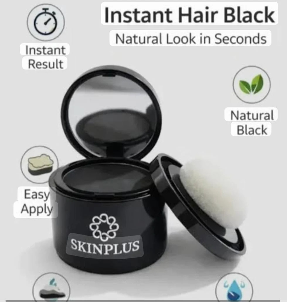 SKINPLUS Hairline Shadow Powder (4g) - Waterproof Forehead Hair Filler & Bald Patch Concealer | Instant Hair Touch Up Powder for Men & Women(Black Shade) - 4g 3