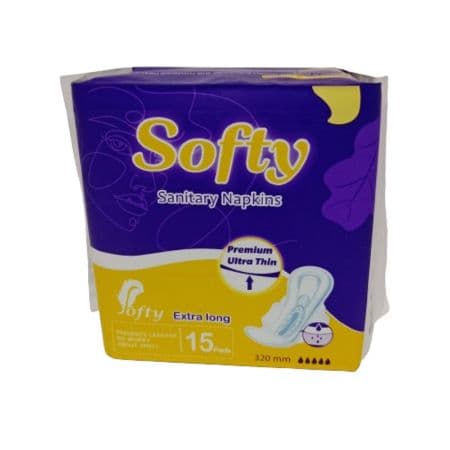 320 MM, Softy Sanitary Napkins Premium Ultra Thin Extra long,15 pads