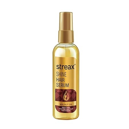Streax Hair Serum 115ml, Hair serum for Dry & Frizzy Hair, for Women & Men, for Curly Hair, Wavy Hair, Straight Hair, Silk & Shine Vitalised with Walnut Oil 1
