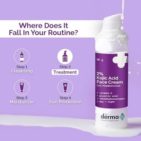The Derma Co Lightening 2% Kojic Acid Face Cream - 30 Gm, for dark spots, blemishes and signs of aging 2