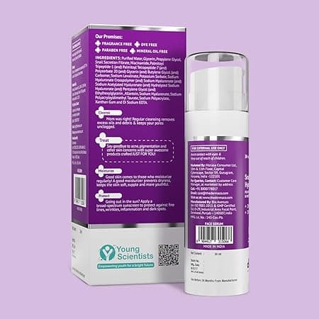 The Derma Co. Snail Peptide 96 Hydrating Serum with Niacinamide & Peptide Complex for Smooth & Moisturized Skin, Snail Mucin Serum, Dull Skin & Fine Lines, Korean Skincare - 30 ml 1