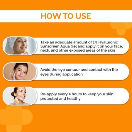 The Derma Co 1% Hyaluronic Sunscreen Aqua Ultra Light Gel with SPF 50 PA++++ UV A, UV B & Blue Light Protection 50g. 3