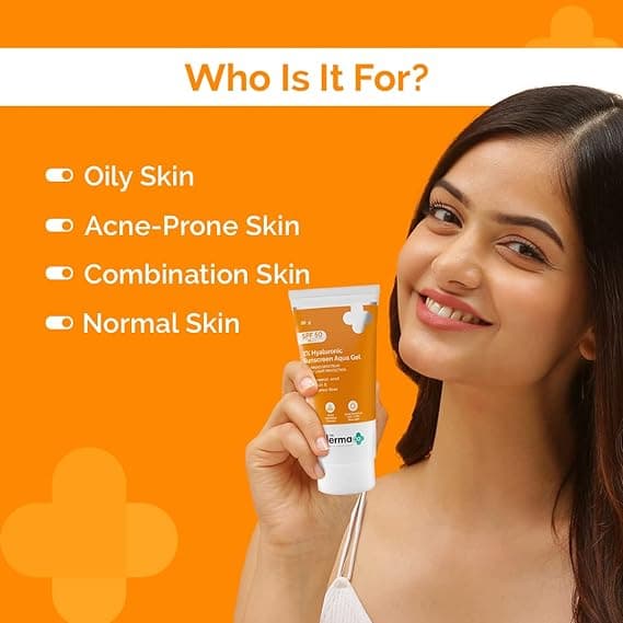 The Derma Co 1% Hyaluronic Sunscreen SPF 50 Aqua Gel - 80g, PA++++, Lightweight, No white-cast for Broad Spectrum & Blue Light Protection for Oily and Dry Skin 2