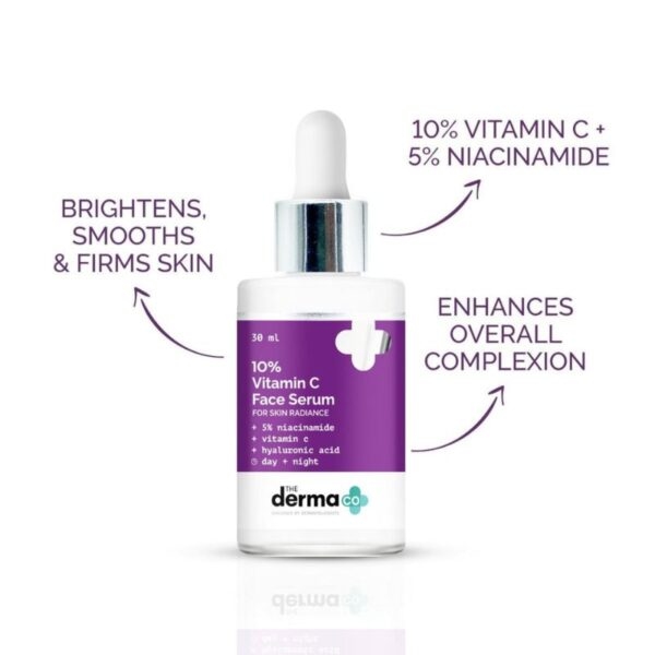 The Derma Co 10% Vitamin C Face Serum for Skin Radiance with Vitamin C, 5% Niacinamide & Hyaluronic Acid - 30ml 2