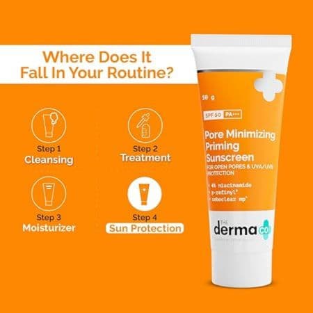The Derma Co Pore Minimizing Priming Sunscreen With Spf 50 - 50 grams, & Pa+++ For Open Pores & Uva/Uvb Protection -All Skin Type 1