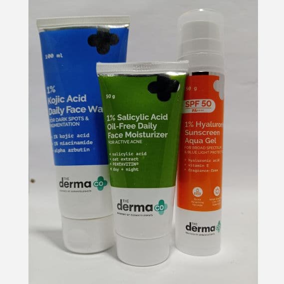 The derma co Combo pack - Kojic Facewash, Moisturizer and Sunscreen