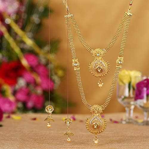 Traditional Gold Plated Peacock Design Necklace Set For Women 3