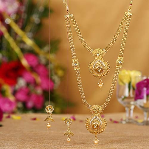 Traditional Gold Plated Peacock Design Necklace Set For Women 4