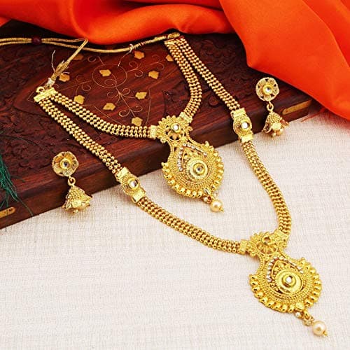 Traditional Gold Plated Peacock Design Necklace Set For Women 2