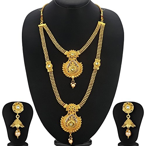 Traditional Gold Plated Peacock Design Necklace Set For Women 2