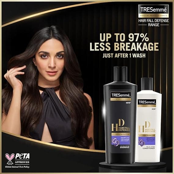 Tresemme Hair Fall Defence, Black Shampoo, 340ml,for Strong Hair, with Keratin Protein, Prevents Hairfall due to Breakage, Nourishes Dry Hair & Frizz, for Men & Women 2
