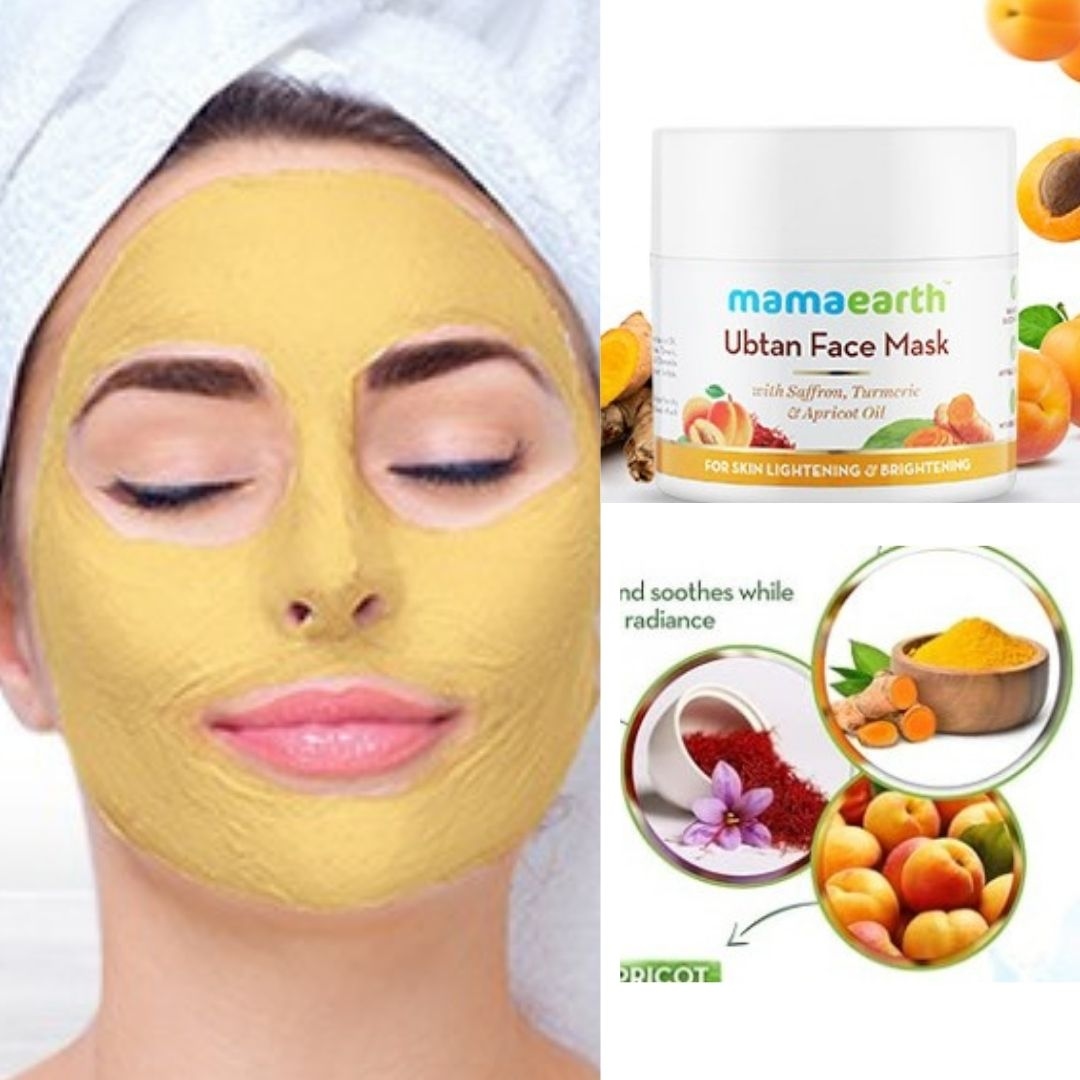 Mamaearth Ubtan Face Pack Mask with Saffron, Turmeric & Apricot Oil (100g) 1