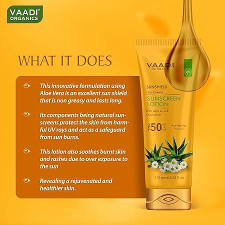 VAADI HERBALS Sunscreen Lotion For Sensitive Skin Type Spf 50, 110G 3