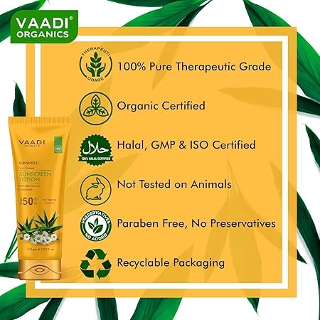 VAADI HERBALS Sunscreen Lotion For Sensitive Skin Type Spf 50, 110G 3