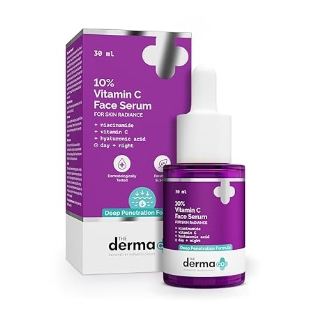 The Derma Co 10% Vitamin C Face Serum for Skin Radiance with Vitamin C, 5% Niacinamide & Hyaluronic Acid - 30ml 5