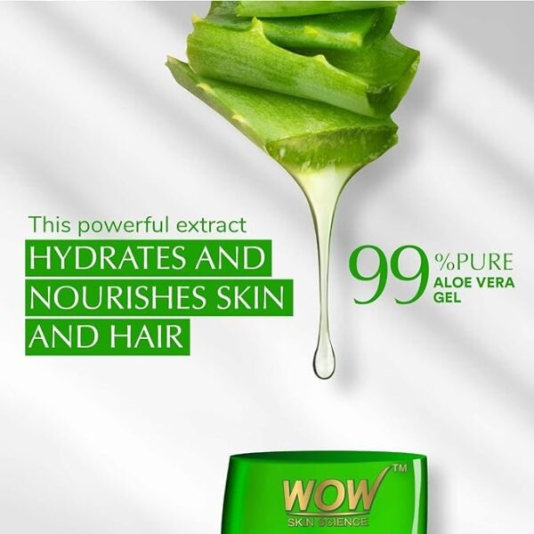 WOW Skin Science 99% Pure Aloe Vera Gel for Face, Skin & Hair - 500ml 2