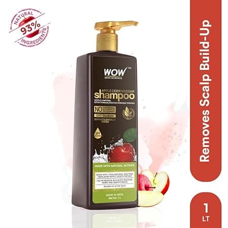 WOW Skin Science Apple Cider Vinegar Shampoo - 1L, Mild Anti-Dandruff Shampoo For Daily Use, Suitable For Men & Women, Balances PH Level, Contains No Sulphates, Parabens or Harmful Chemicals 1