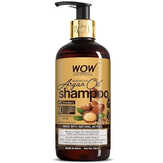 WOW Skin Science Moroccan Argan Oil Shampoo 300 ml, For Dry Hair, Dandruff, Hair Loss, Hair Growth, Frizzy Hair 1
