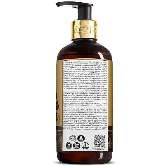 WOW Skin Science Moroccan Argan Oil Shampoo 300 ml, For Dry Hair, Dandruff, Hair Loss, Hair Growth, Frizzy Hair 2