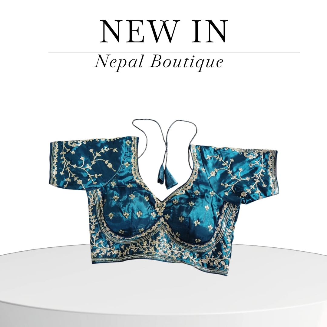 Readymade fashionable sweetheart neck women Blouse Blue Color | Trendy Party & Festive Wear | Traditional Ethnic Fashion | Buy Online 3