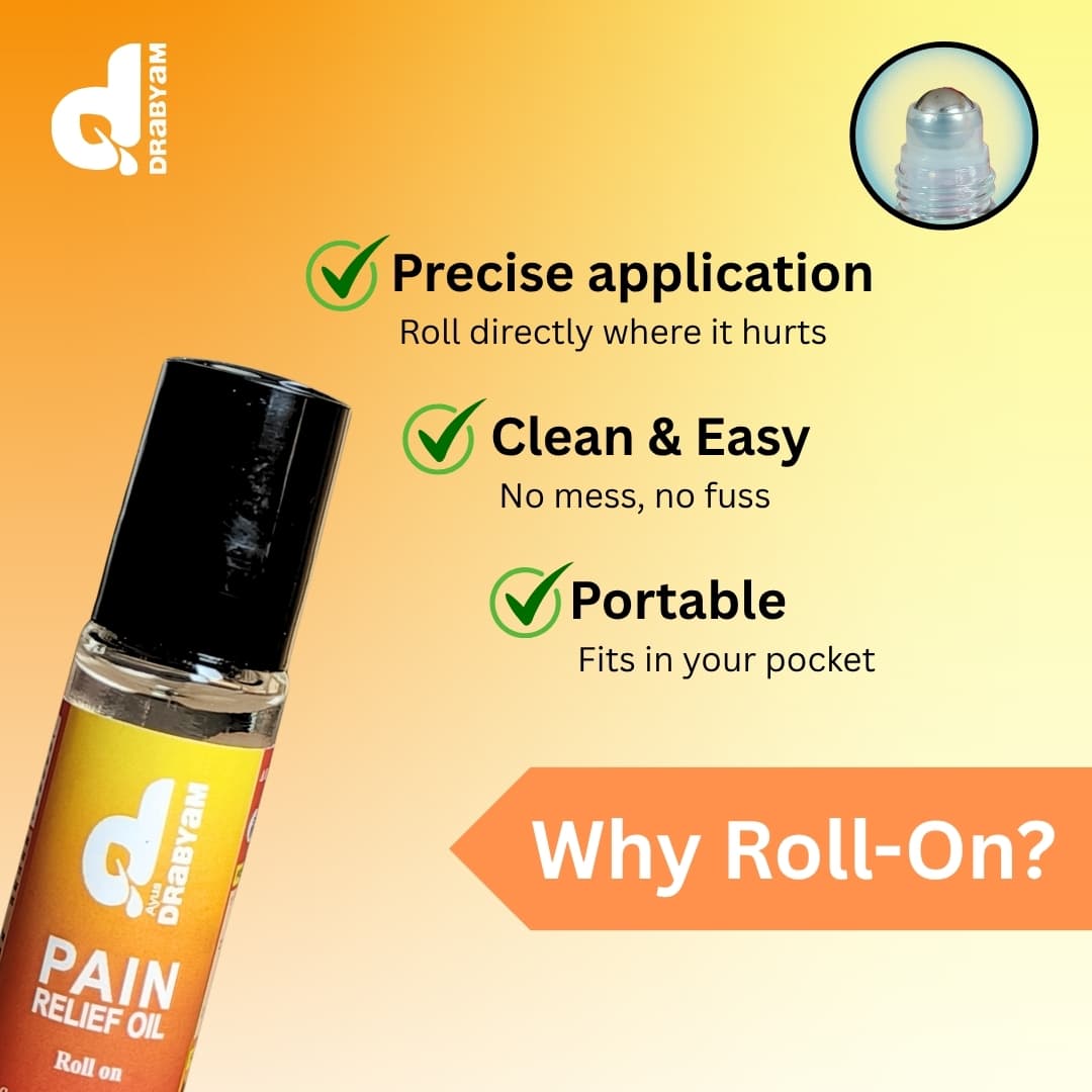 Drabyam Pain Relief Oil Roll-On 10ml - 5 Pieces Bundle 4