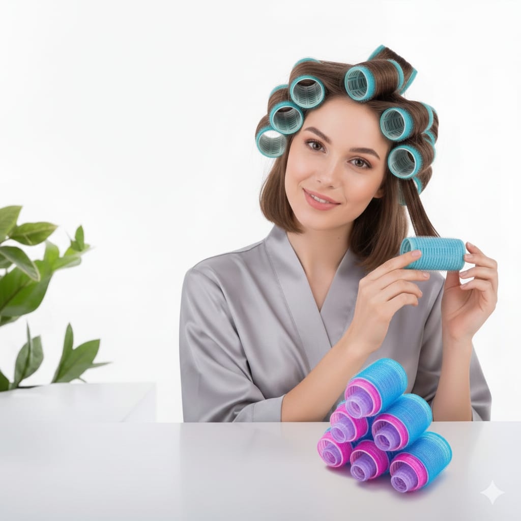 Hair Roller sets, Self Grip, Salon Hair Dressing Curlers, Hair Curlers, 3 size 9Pcs 1