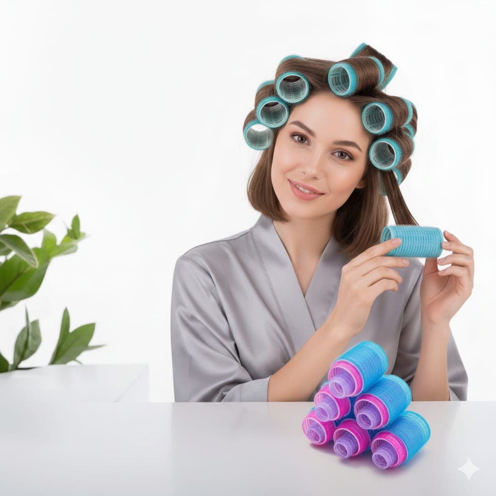 Hair Roller sets, Self Grip, Salon Hair Dressing Curlers, Hair Curlers, 3 size 9Pcs
