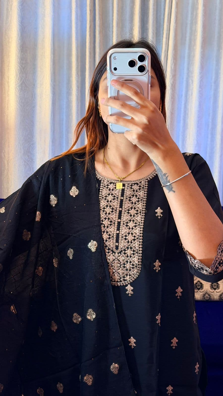 Noor-E-Siyah Zari-Embroidered Festive Set