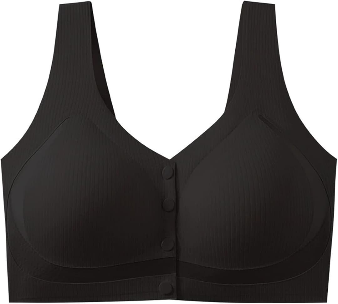 Yoga Sports Seamless Bra Front Button Push Up Bra Anti-Sagging Wireless Bralett
