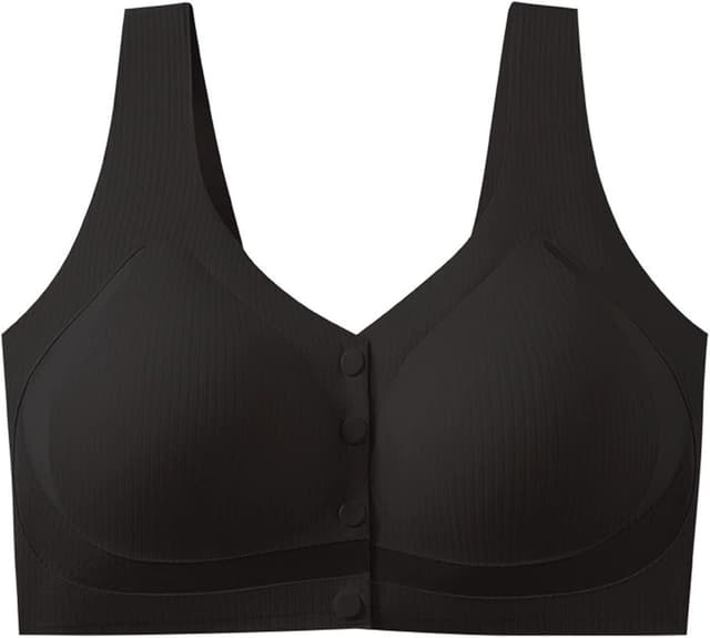 Yoga Sports Seamless Bra Front Button Push Up Bra Anti-Sagging Wireless Bralett