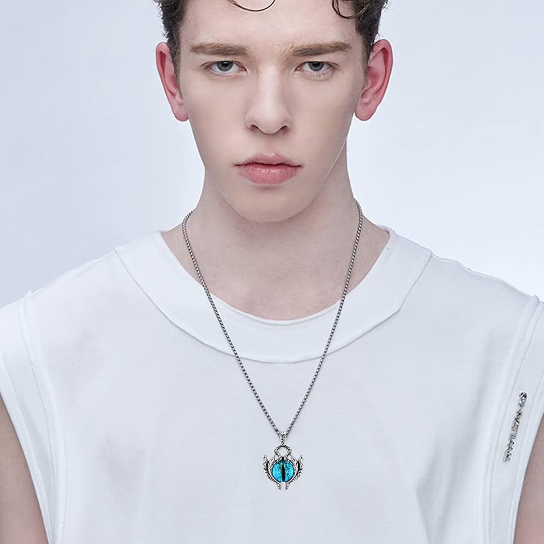 Devil Eye Pendant Necklace for Men/Boys - Stainless Steel 4