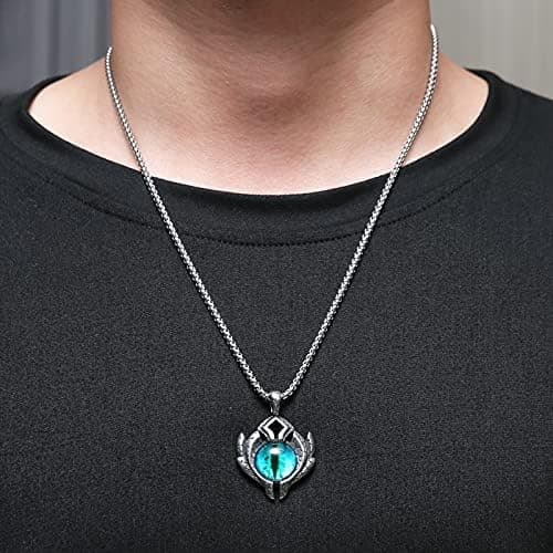 Devil Eye Pendant Necklace for Men/Boys - Stainless Steel 8