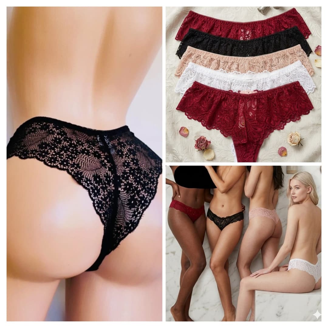 3 Pcs Lace Panties/Floral Net Panties/Underwear for Women And Ladies, Assorted Soft Panty 2