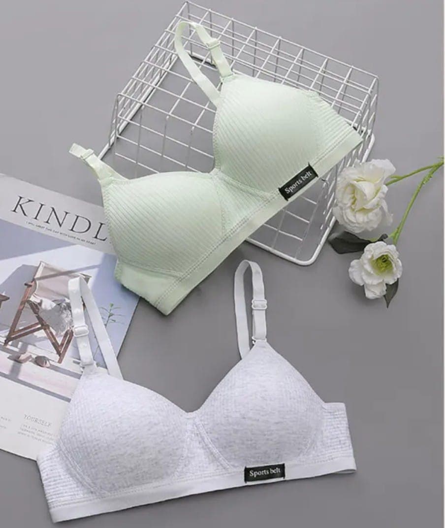 Women Cotton Push Up Bra AB Cup Bra Wireless Gathered Comfort V Brassiere Lingerie Bralette For Women Seamleass Bras 2