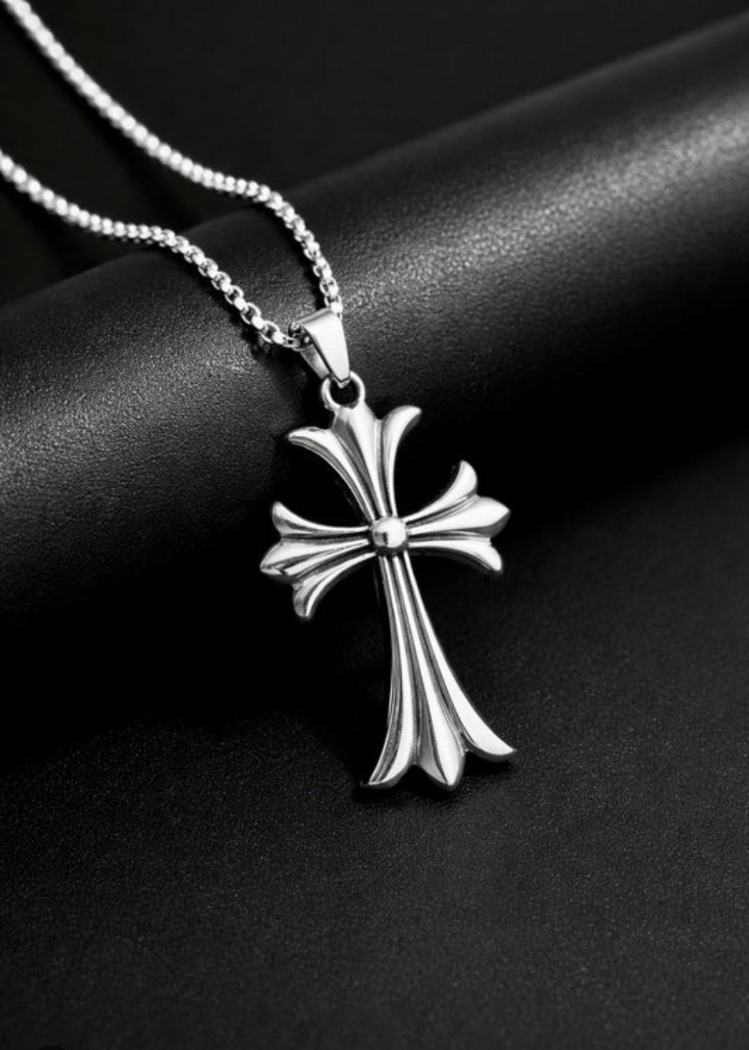 Chrome Hearts Cross Pendant Necklace for Men & Women – Stainless Steel Chain Jewelry 3