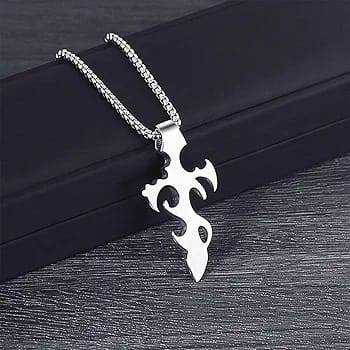 Stainless Steel Cross Pendant Chain Necklace – Unisex Fashion Jewelry for Daily Wear 2