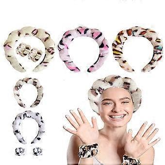 Spa Headband / Wristband And Brush Set for Washing Face, Skincare, and Makeup 2