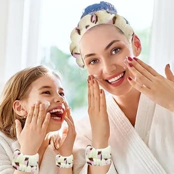 Spa Headband / Wristband And Brush Set for Washing Face, Skincare, and Makeup 6