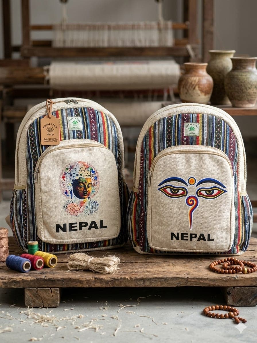 Hemp Printed MultiPurpose Comfortable Unisex Backpack For Casual Travelling and College 1