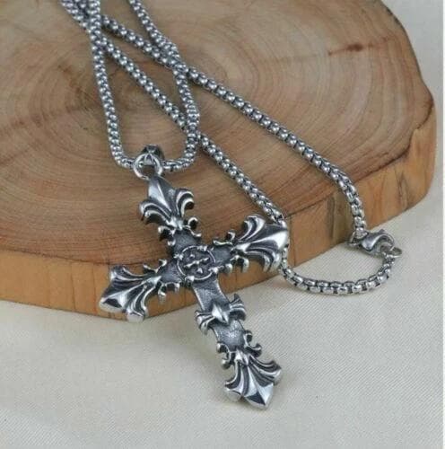 unisex Gothic-style cross pendant necklace 1