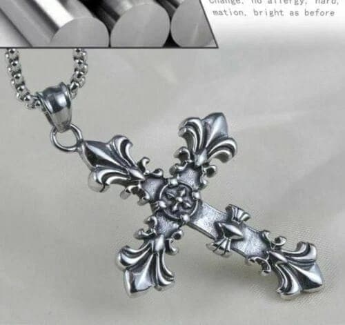 unisex Gothic-style cross pendant necklace 4