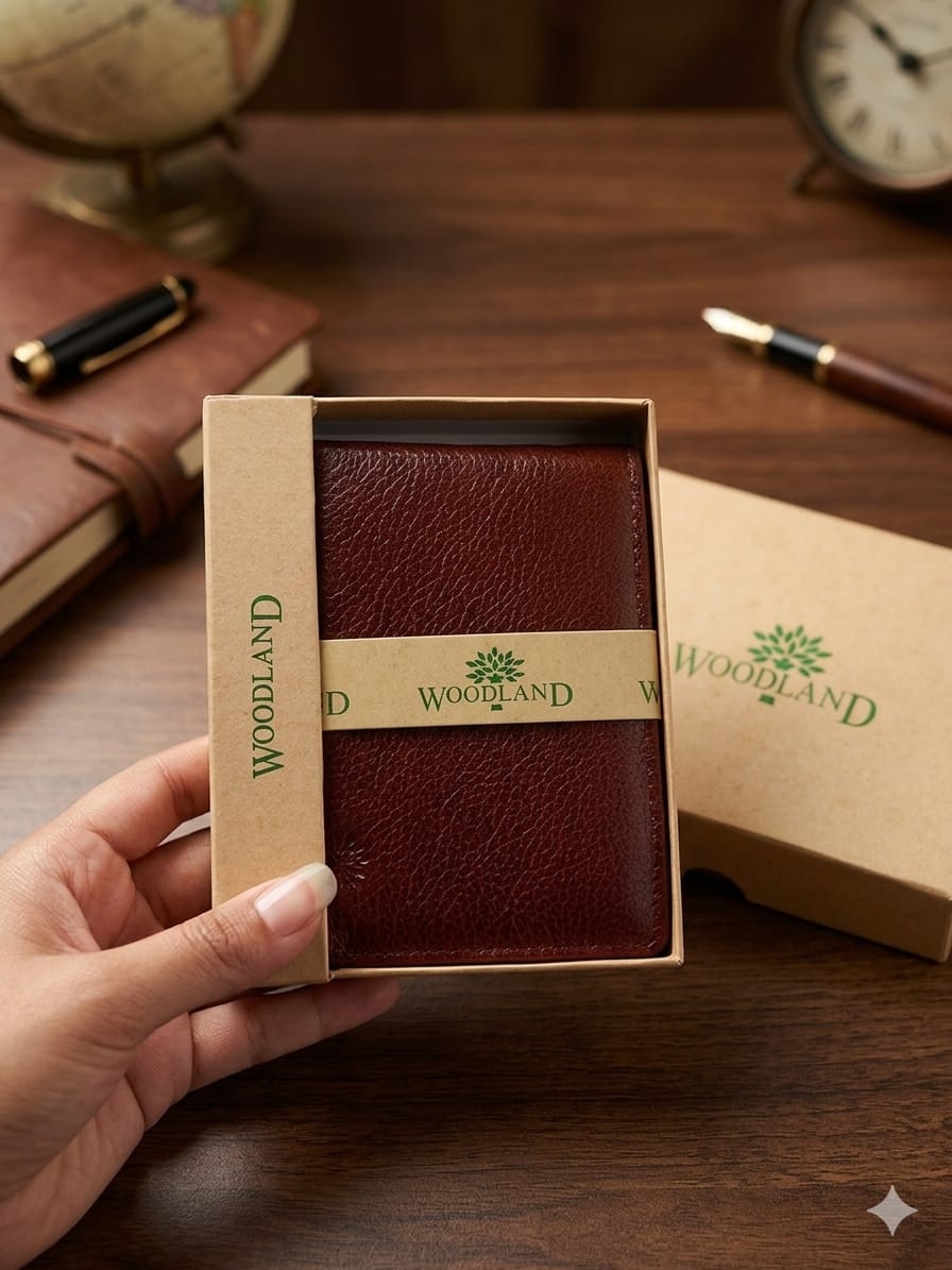 Woodland Original Leather Bi-Fold Wallet for Men with Elegant Gift box 10