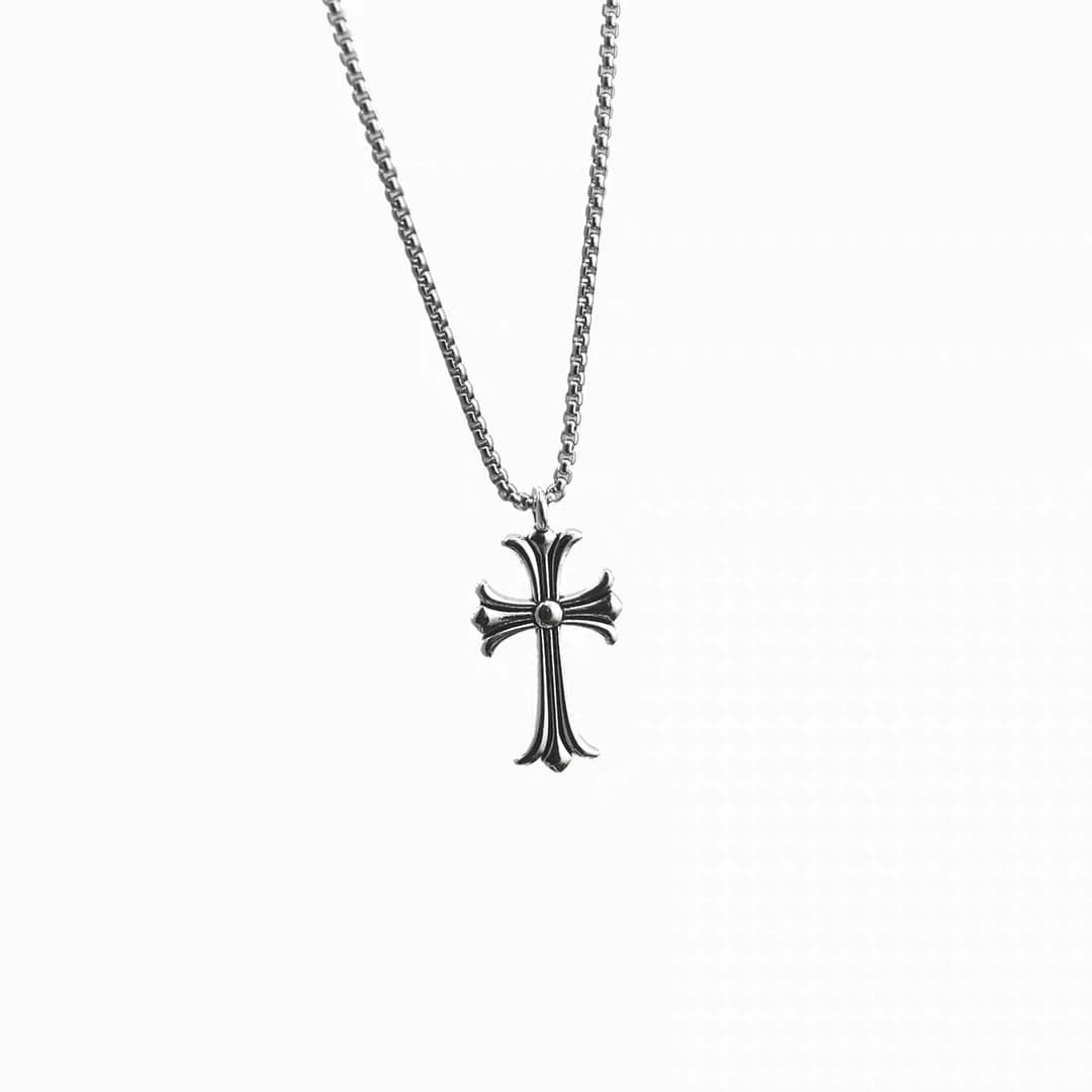 Chrome Hearts Cross Pendant Necklace for Men & Women – Stainless Steel Chain Jewelry 4